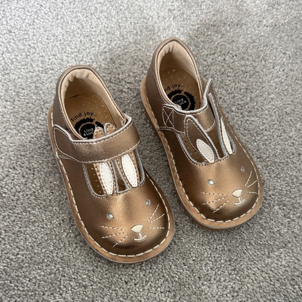 Livie & Luca Metallic Gold Bunny Mary Jane Shoes